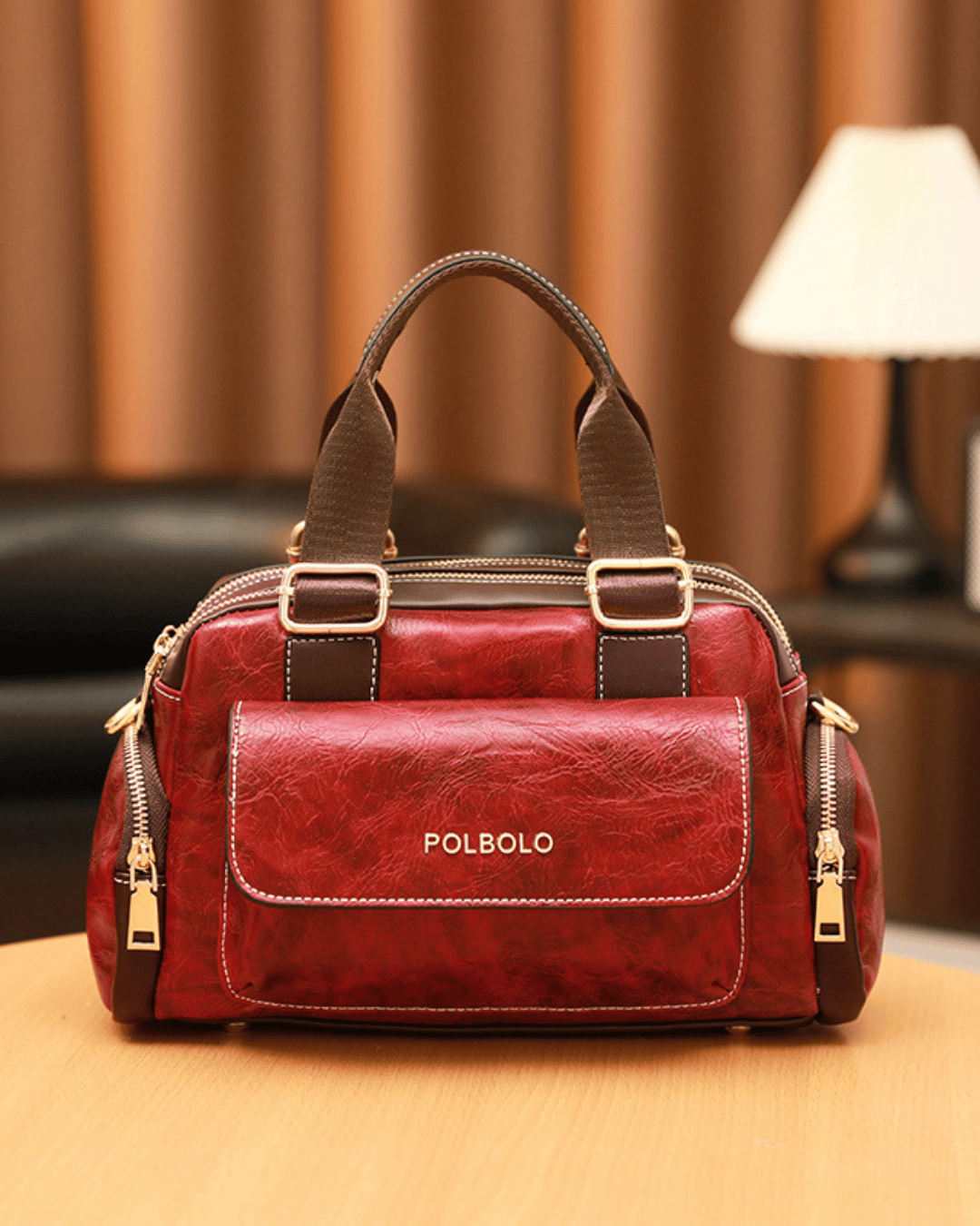 Polbolo Vintage Görünümlü Çok Bölmeli El & Omuz Çantası | Geniş ve Fonksiyonel Tasarım