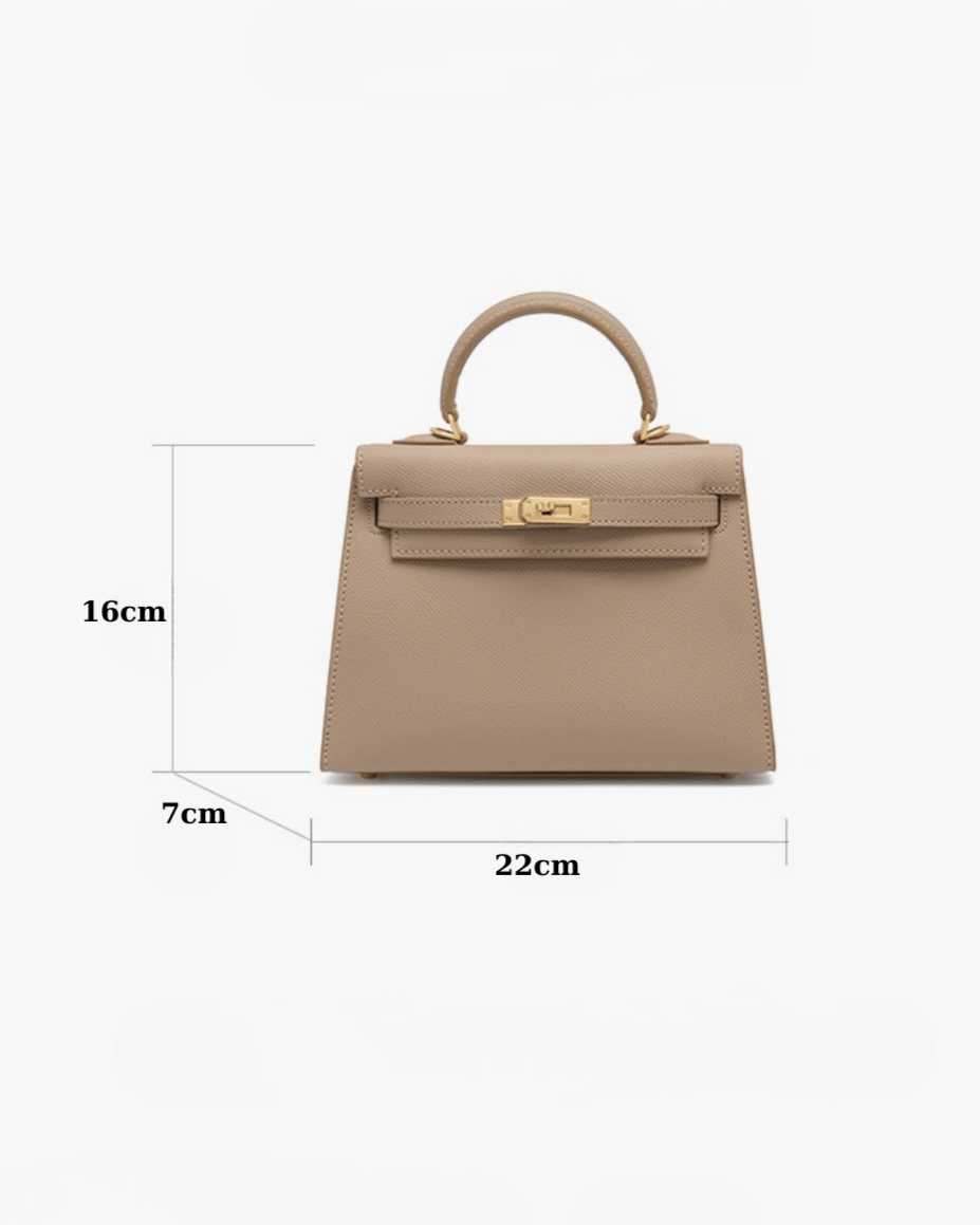 Bolsa de couro legítimo Class | Elegância com detalhes dourados