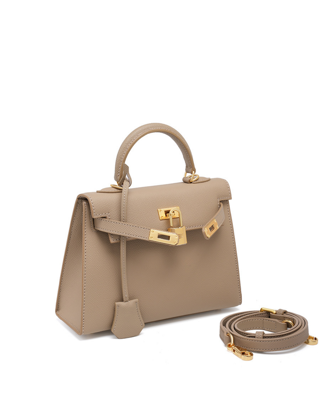 Bolsa de couro legítimo Class | Elegância com detalhes dourados