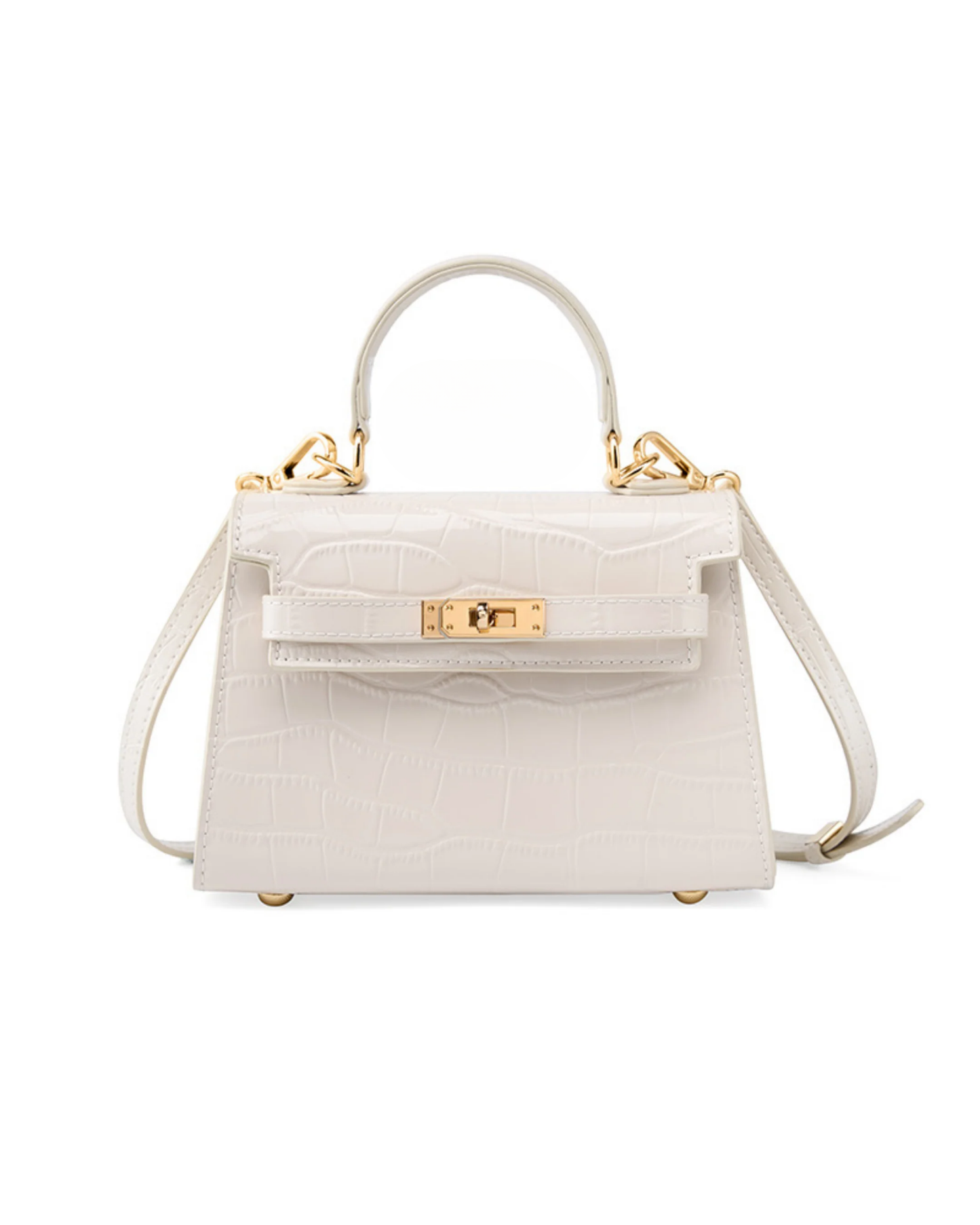 Kelly Mini bag Kroko Desenli Stil Hakiki Deri El & Omuz Çantası