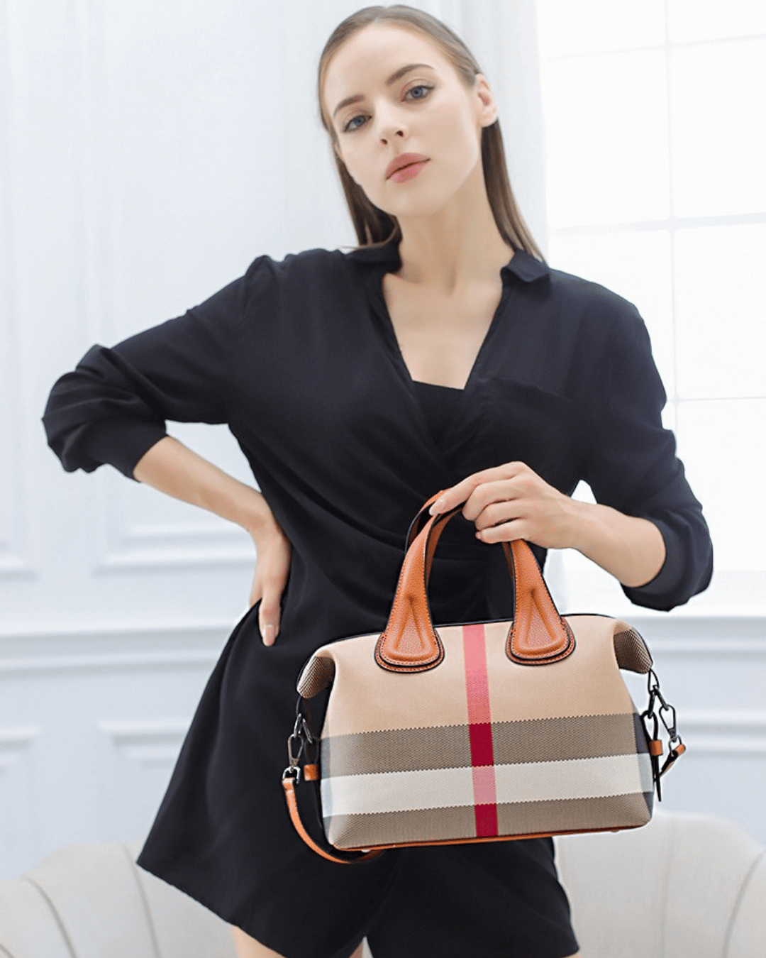 Túi xách da và vải kẻ caro | Thiết kế thời trang và đa năng