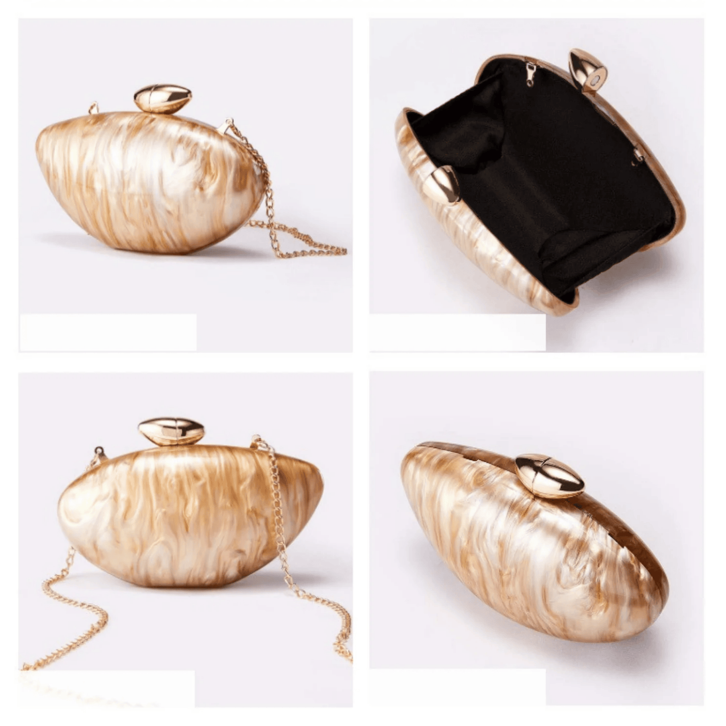 PearlPebble™ Acrylic Evening Bag – Sparkling & Sculptural Design