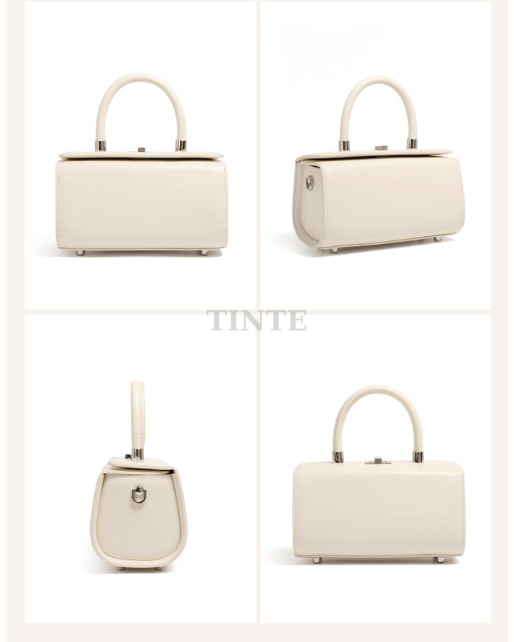 Swiss Deri Silindir Mini El & Omuz Çantası – Ayarlanabilir Askılı Top-Handle Bag