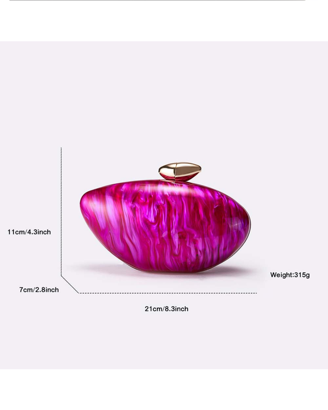 PearlPebble™ Akrilik Abiye Clutch