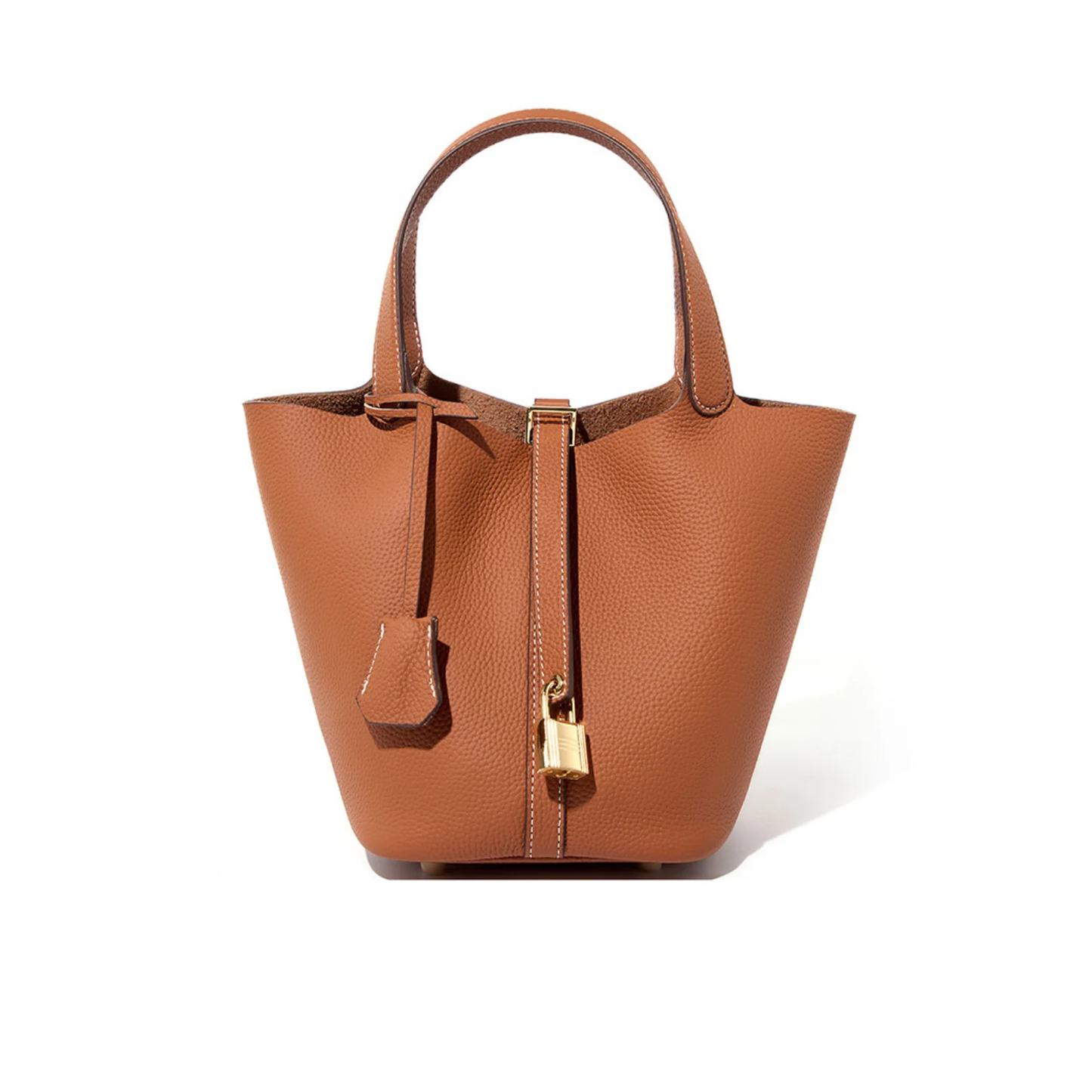 Bolsa Picotin em couro legítimo – Bolsa estilo balde compacta e estilosa