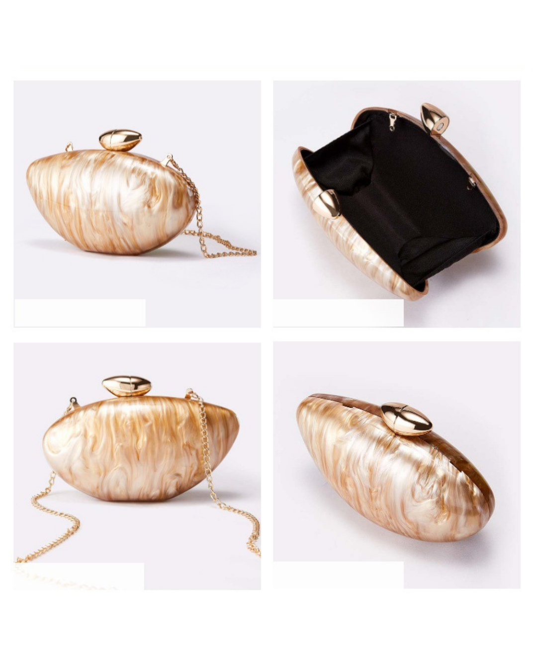 PearlPebble™ Akrilik Abiye Clutch