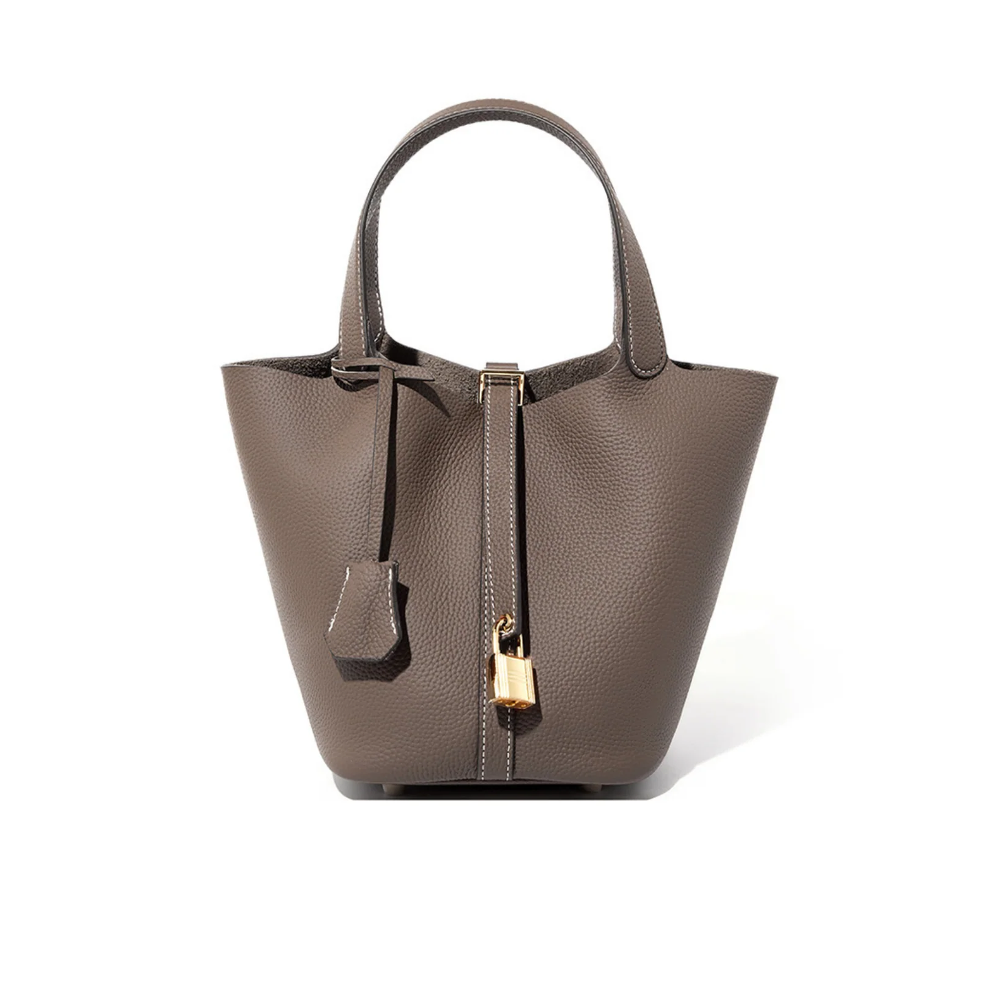 Bolsa Picotin em couro legítimo – Bolsa estilo balde compacta e estilosa