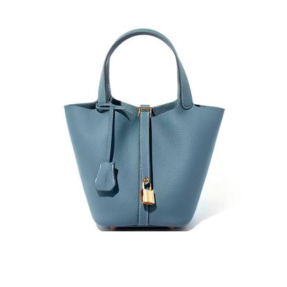 Bolsa Picotin em couro legítimo – Bolsa estilo balde compacta e estilosa