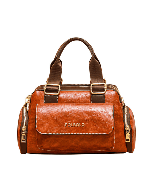 Polbolo Vintage Look Multi-Compartment Hand &amp; Shoulder Bag | Large and Functional Design