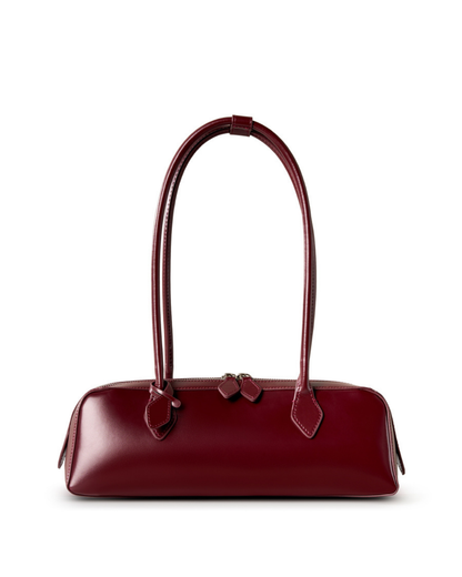 Halo Long Cylinder Leather Shoulder Bag | Stylish and Minimalist Design