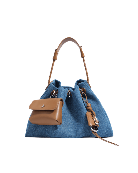 Breeze Denim Drawstring Shoulder Bag | Stylish and Functional Design