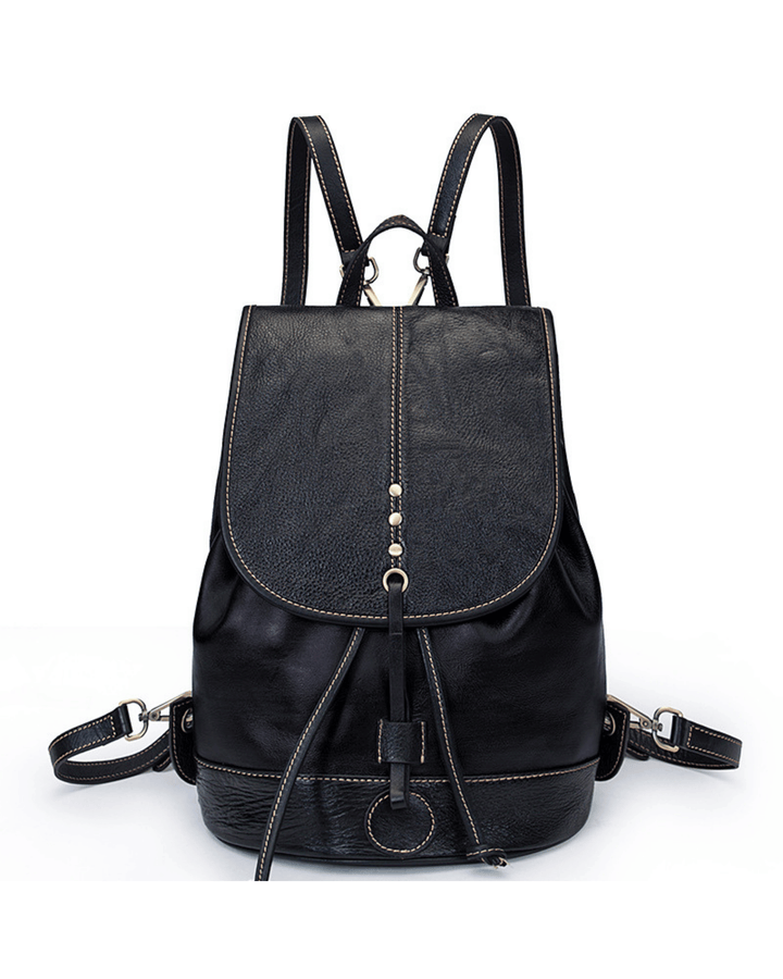 Rucksack Çift Renkli Siyah-Yeşil Deri Sırt Çantası – Modern ve Şık