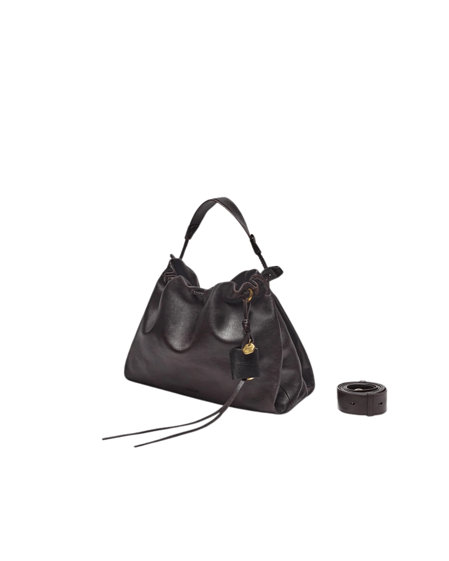 Bolsa de couro legítimo com cordão Gather – opções de tamanho mini/pequeno/médio