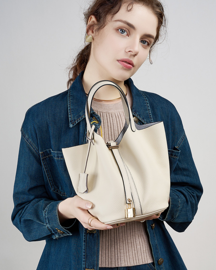 Picotin Hakiki Deri Çanta – Şık & Kompakt Bucket Bag