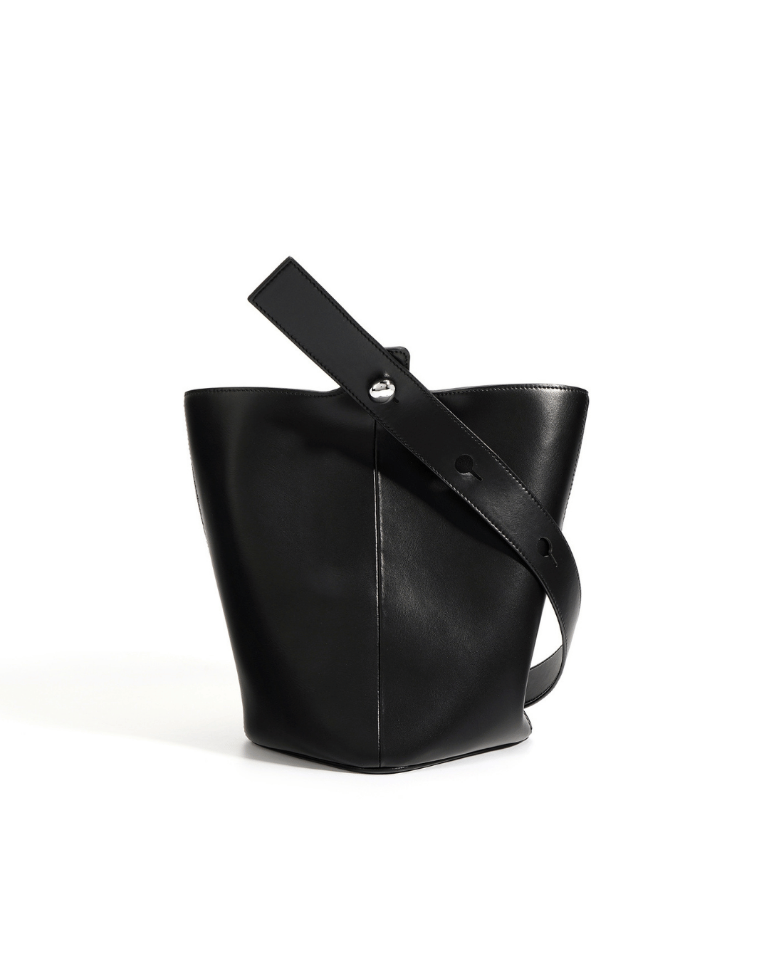 Nimbus – Stylish Buttoned Leather Bucket Bag