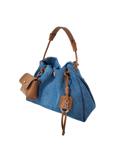 Breeze Denim Drawstring Shoulder Bag | Stylish and Functional Design