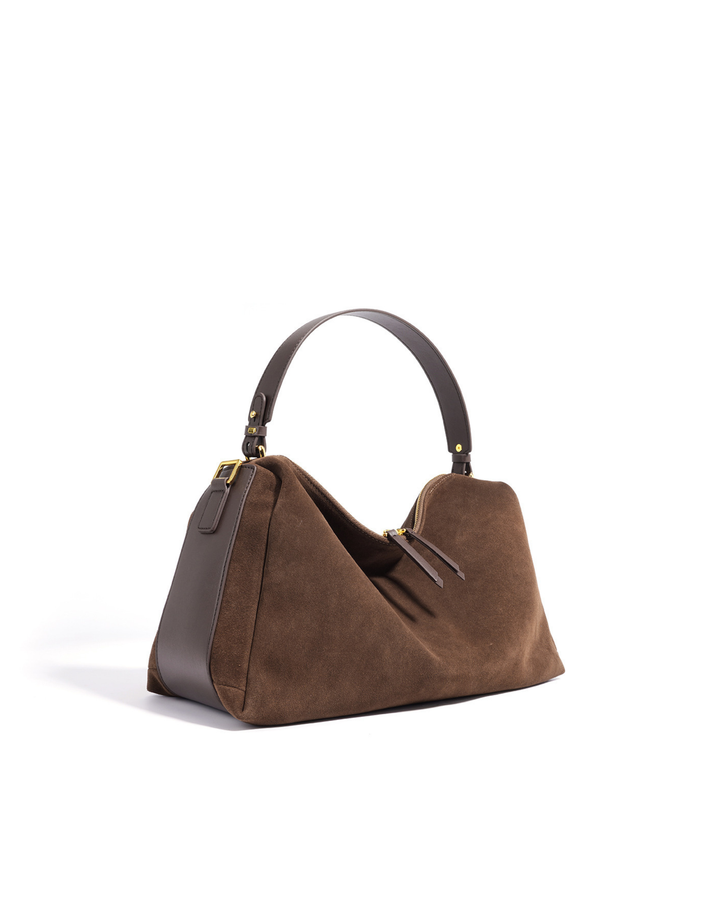 Sinced Suede Luxury Leather Bag – Large Volume, Minimalist Design, Zippered Model 