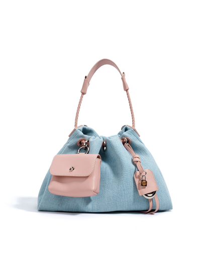 Breeze Denim Drawstring Shoulder Bag | Stylish and Functional Design