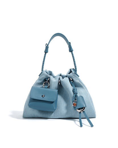 Breeze Denim Drawstring Shoulder Bag | Stylish and Functional Design