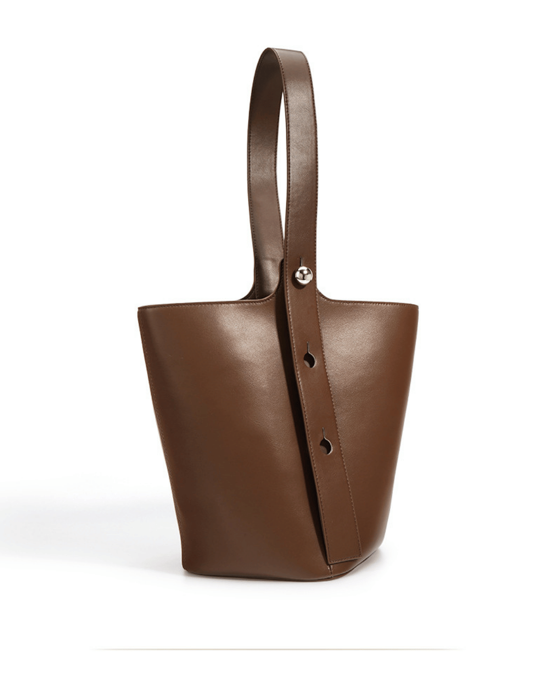 Nimbus – Stylish Buttoned Leather Bucket Bag