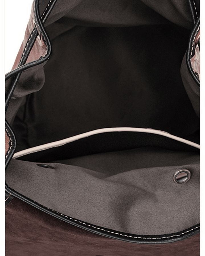 Rucksack Çift Renkli Siyah-Yeşil Deri Sırt Çantası – Modern ve Şık