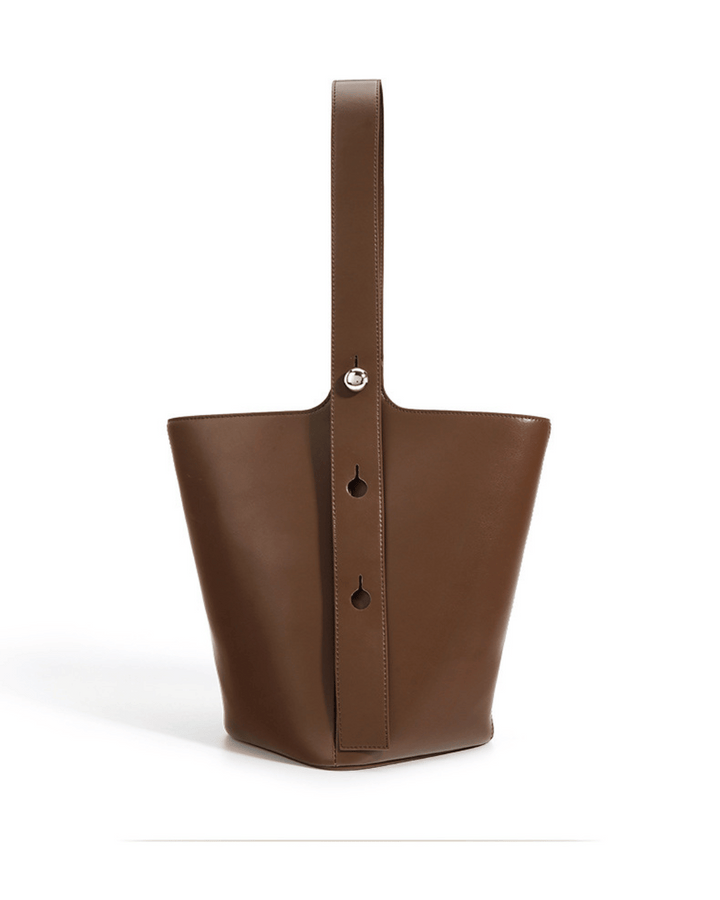 Nimbus – Stylish Buttoned Leather Bucket Bag