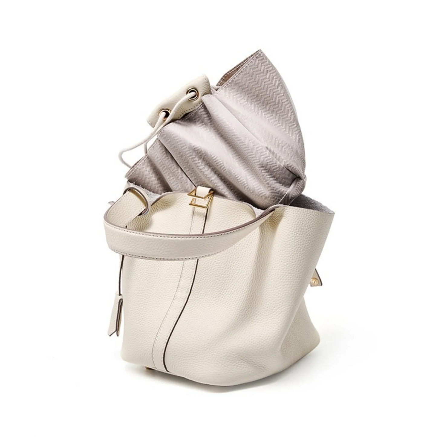 Bolsa Picotin em couro legítimo – Bolsa estilo balde compacta e estilosa