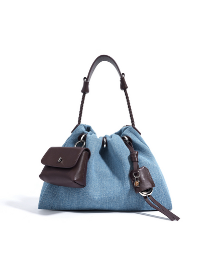 Breeze Denim Drawstring Shoulder Bag | Stylish and Functional Design