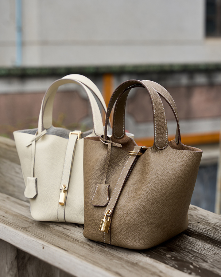Picotin Hakiki Deri Çanta – Şık & Kompakt Bucket Bag